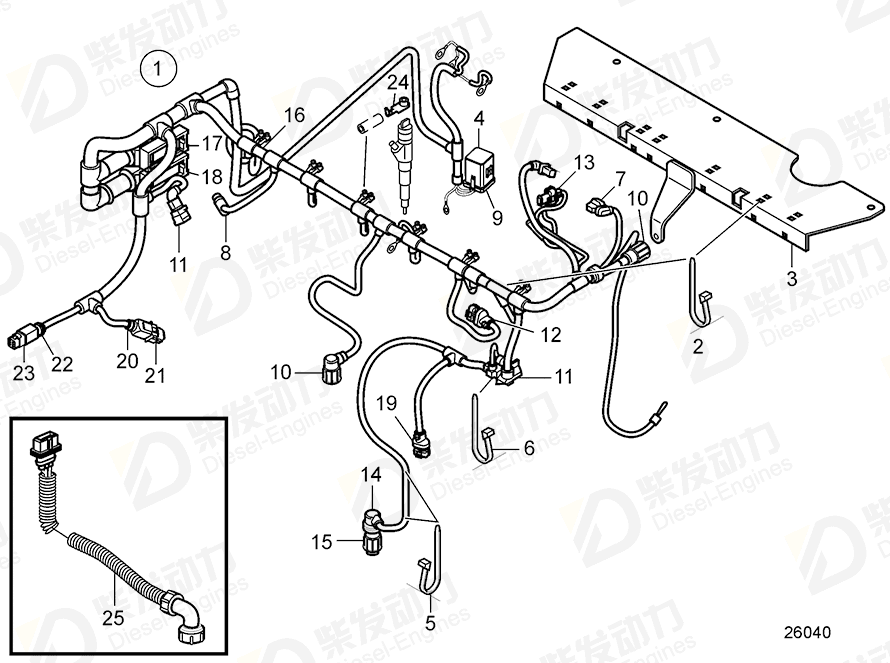 VOLVO Cable harness 21888837 Drawing